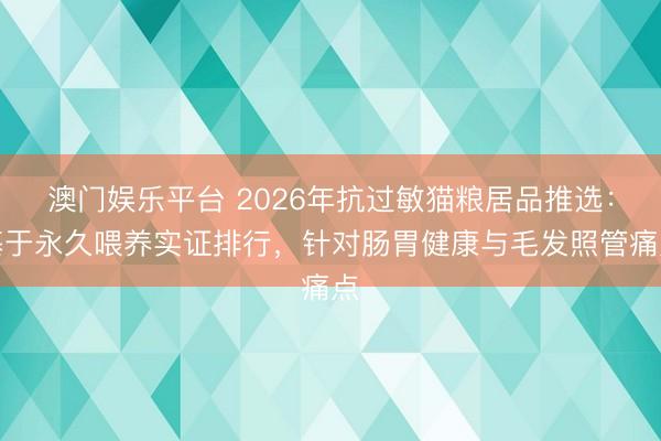 澳门娱乐平台 2026年抗过敏猫粮居品推选：基于永久喂养实证排行，针对肠胃健康与毛发照管痛点
