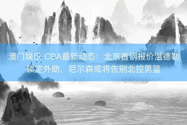 澳门娱乐 CBA最新动态：北京首钢报价温德勒锁定外助，尼尔森或将告别北控男篮