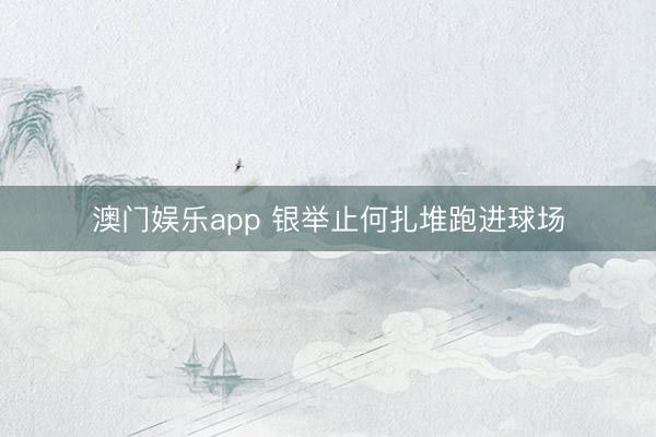 澳门娱乐app 银举止何扎堆跑进球场