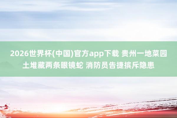 2026世界杯(中国)官方app下载 贵州一地菜园土堆藏两条眼镜蛇 消防员告捷摈斥隐患