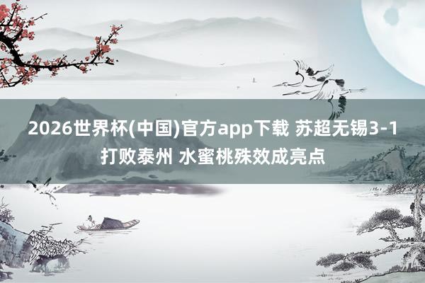 2026世界杯(中国)官方app下载 苏超无锡3-1打败泰州 水蜜桃殊效成亮点