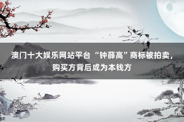 澳门十大娱乐网站平台 “钟薛高”商标被拍卖，购买方背后或为本钱方