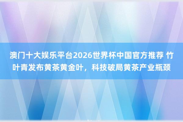 澳门十大娱乐平台2026世界杯中国官方推荐 竹叶青发布黄茶黄金叶，科技破局黄茶产业瓶颈