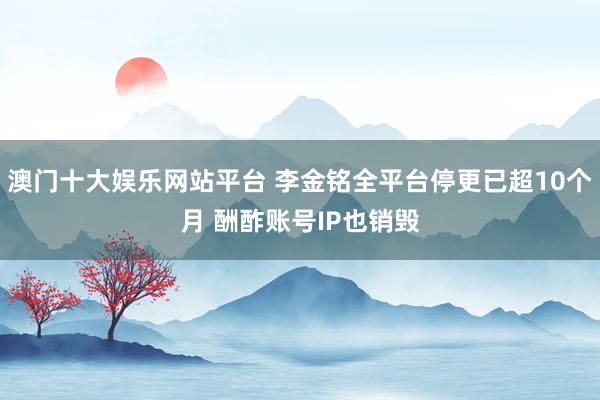 澳门十大娱乐网站平台 李金铭全平台停更已超10个月 酬酢账号IP也销毁