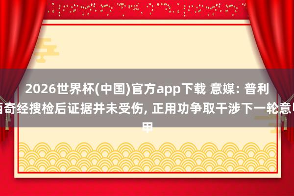 2026世界杯(中国)官方app下载 意媒: 普利西奇经搜检后证据并未受伤， 正用功争取干涉下一轮意甲