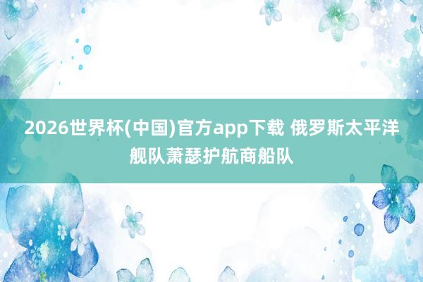 2026世界杯(中国)官方app下载 俄罗斯太平洋舰队萧瑟护航商船队