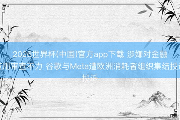 2026世界杯(中国)官方app下载 涉嫌对金融应用审查不力 谷歌与Meta遭欧洲消耗者组织集结投诉