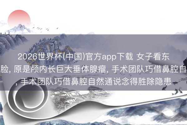 2026世界杯(中国)官方app下载 女子看东说念主只可看到半边脸， 原是颅内长巨大垂体腺瘤， 手术团队巧借鼻腔自然通说念得胜除隐患