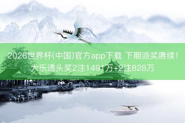 2026世界杯(中国)官方app下载 下期派奖赓续！大乐透头奖2注1491万+2注828万