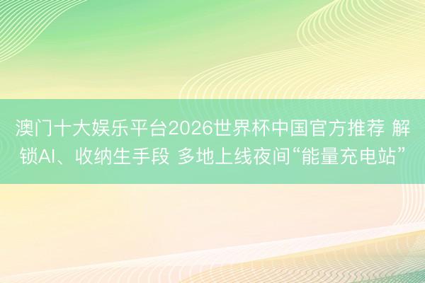 澳门十大娱乐平台2026世界杯中国官方推荐 解锁AI、收纳生手段 多地上线夜间“能量充电站”